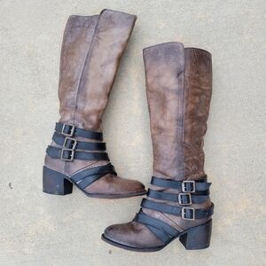 Freebird by Steven Jules Harness Boots Tall Size 7